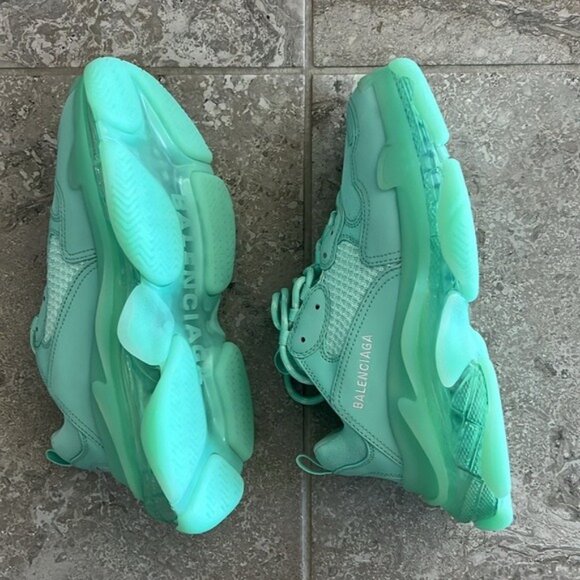 NWT Balenciaga Triple S Clear Sole Chunky Sneakers in Mint, Size 41 New in Box - Picture 7 of 13